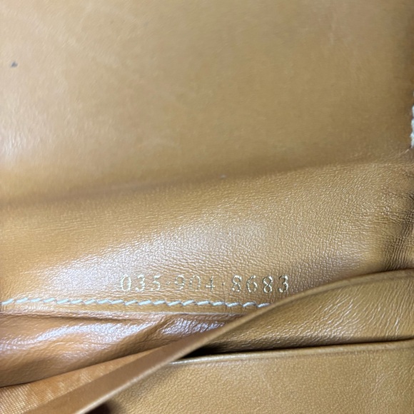 Gucci GG Monogram Snap Kiss Lock Wallet Tan Leather Trim Made in Italy Vintage - Picture 14 of 15
